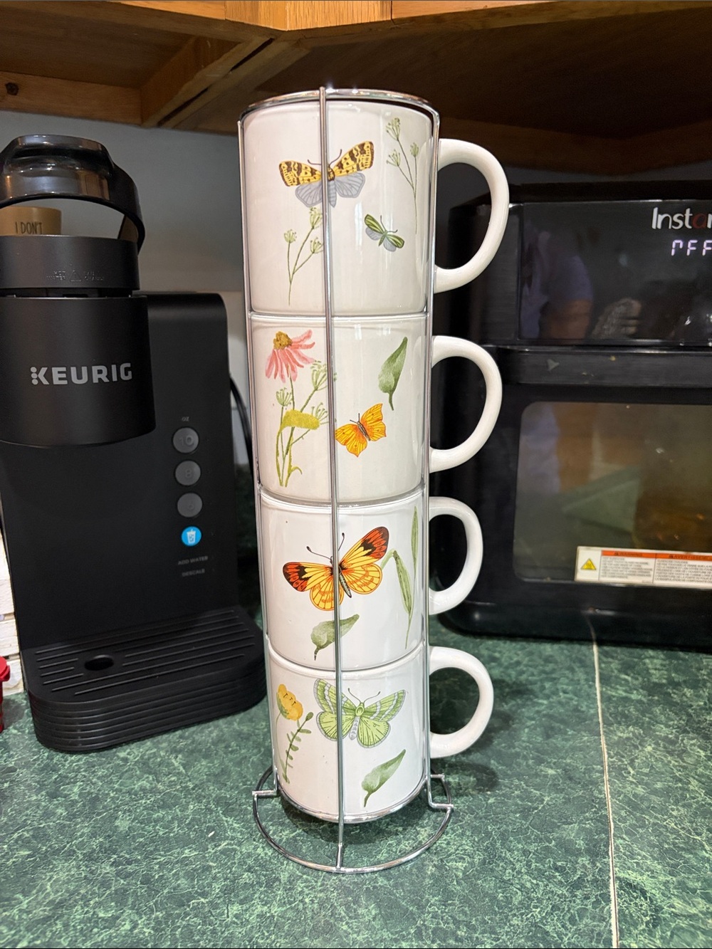 Butterfly Botanical Stackable Mug Set - 4pcs